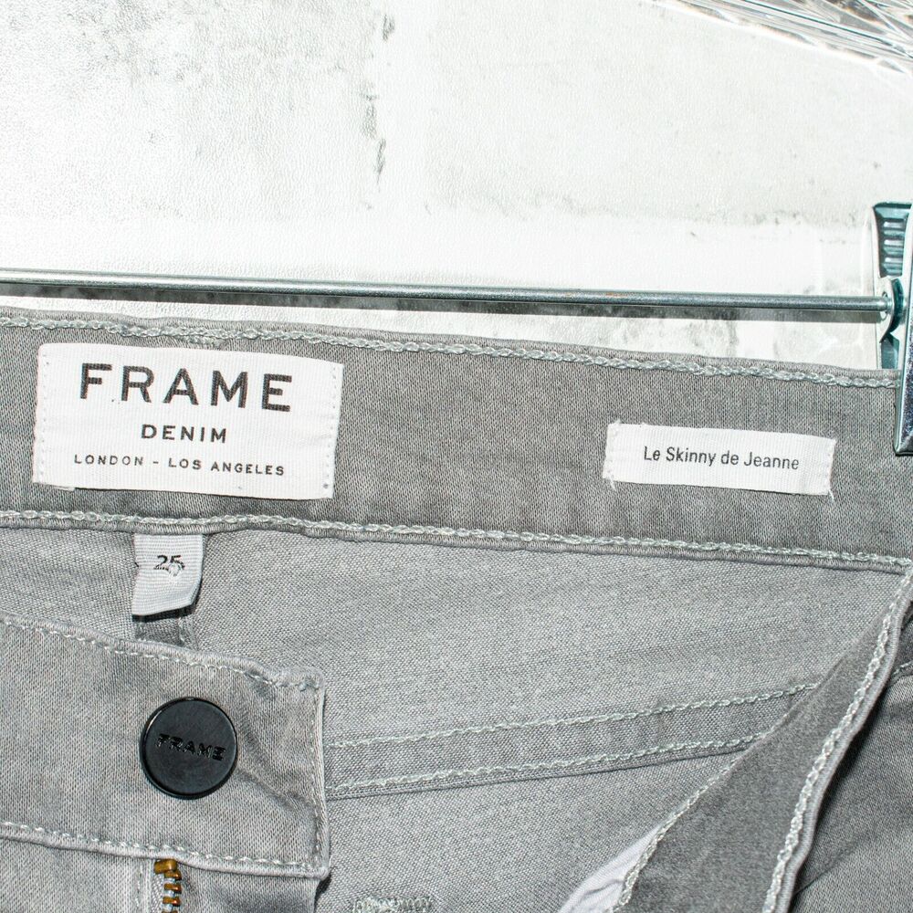 Frame Denim Le Skinny De Jeanne Jeans in Gray Trocadero Women's Size 25 - Picture 2 of 10